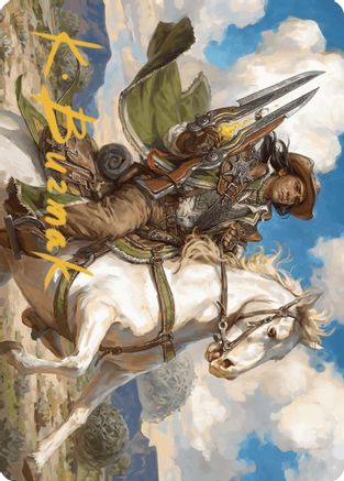 Wylie Duke, Atiin Hero Art Card (Gold-Stamped Signature) (ASOTJ-035) [Art Series: Outlaws of Thunder Junction]