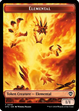 Elemental (0014) // Soldier (0026) Double-Sided Token (OTC-14 // 26) [Commander: Outlaws of Thunder Junction]