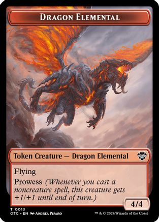 Dragon Elemental // Bird Illusion Double-Sided Token (OTC-13 // 4) [Commander: Outlaws of Thunder Junction]