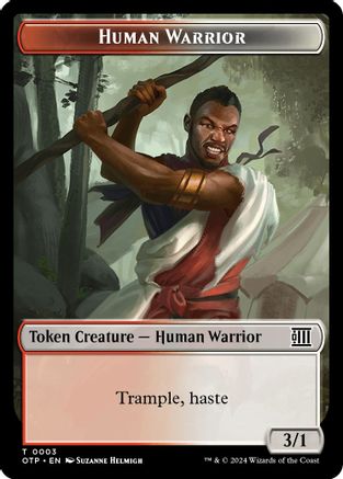 Human Warrior // Plot Double-Sided Token (OTP-3 // 20) [Outlaws of Thunder Junction: Breaking News]