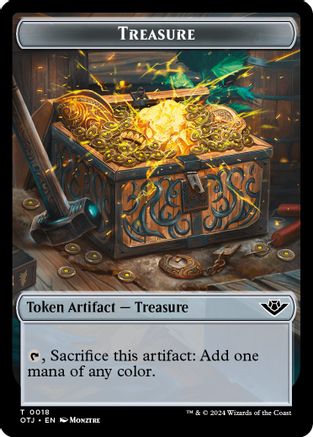 Treasure // Elk Double-Sided Token (OTJ-18 // 13) [Outlaws of Thunder Junction] Foil