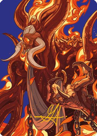 Phlage, Titan of Fire's Fury Art Card (Gold-Stamped Signature) (ASMH3-050) [Art Series: Modern Horizons 3]