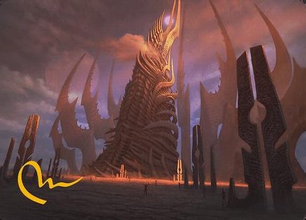 Phyrexian Tower Art Card (Gold-Stamped Signature) (ASMH3-023) [Art Series: Modern Horizons 3]