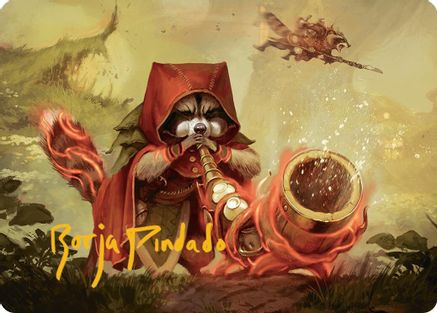 Raccoon Rallier Art Card (Gold-Stamped Signature) (ASBLB-020) [Art Series: Bloomburrow]