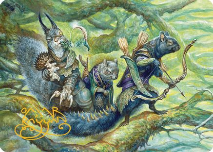 The Odd Acorn Gang Art Card (Gold-Stamped Signature) (ASBLB-032) [Art Series: Bloomburrow]