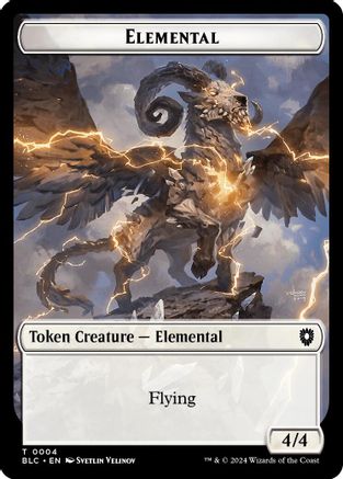 Elemental // Cat Double-Sided Token (BLC-4 // 16) [Commander: Bloomburrow]
