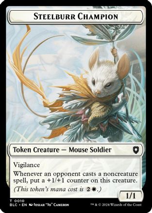 Steelburr Champion // Squid Double-Sided Token (BLC-10 // 17) [Commander: Bloomburrow]