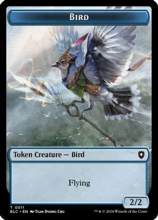 Bird (0011) // Shark Double-Sided Token (BLC-11 // 16) [Commander: Bloomburrow]
