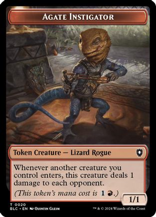 Agate Instigator // Rabbit Double-Sided Token (BLC-20 // 3) [Commander: Bloomburrow]
