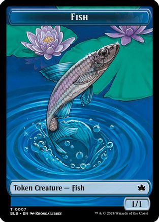 Fish // Warren Warleader Double-Sided Token (BLB-7 // 5) [Bloomburrow] Foil