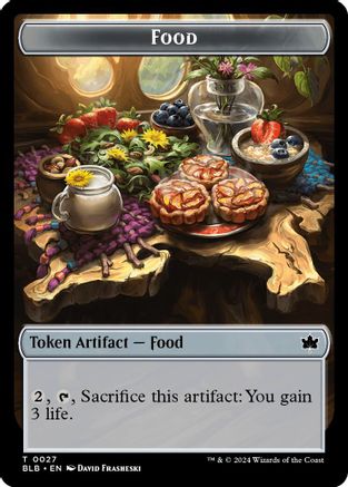 Food // Bushy Bodyguard Double-Sided Token (BLB-27 // 20) [Bloomburrow] Foil