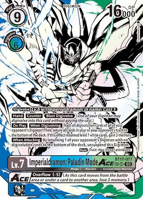 Imperialdramon: Paladin Mode ACE [BT17-077] (Textured) [Secret Crisis]