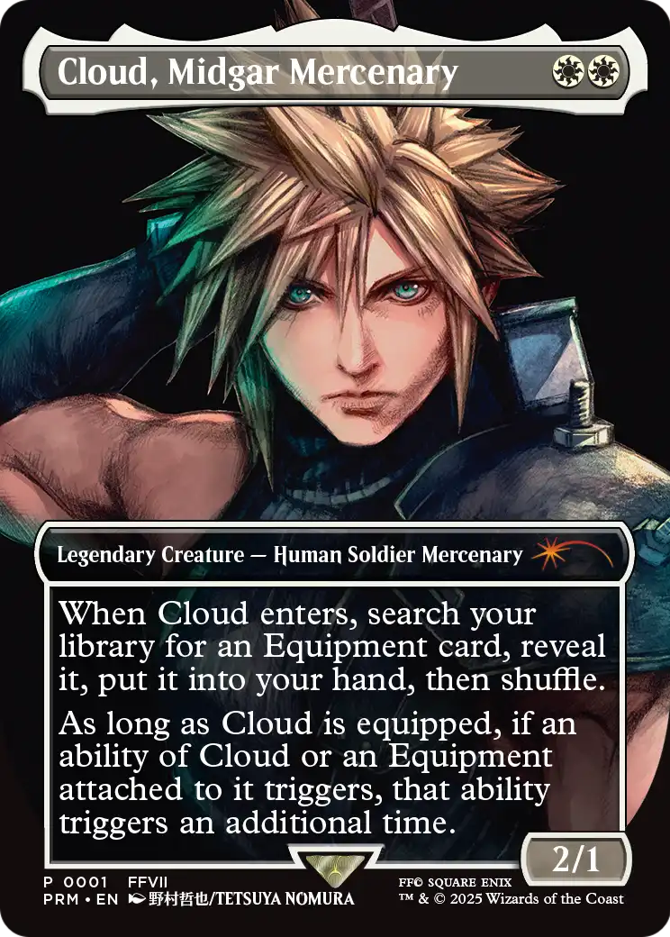 Cloud, Midgar Mercenary (PTP-001) (Borderless) [Pro Tour Promos] Foil