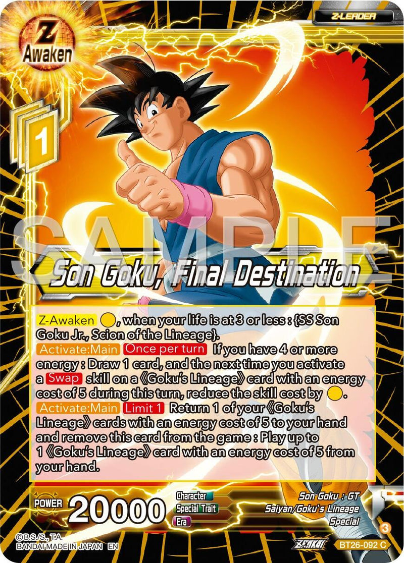 Son Goku, Final Destination (BT26-092) [Ultimate Advent]