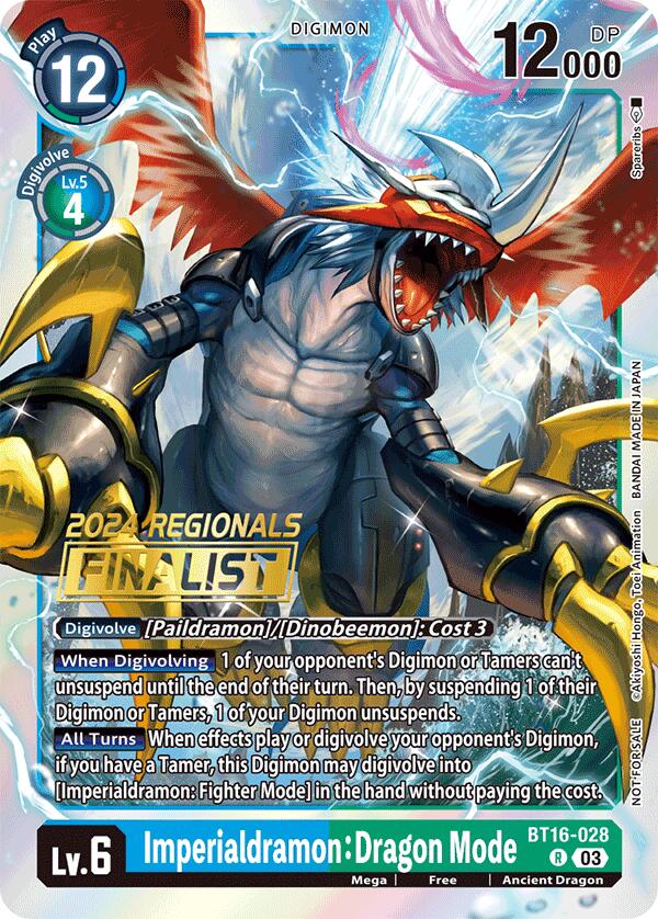 Imperialdramon: Dragon Mode [BT16-028] (2024 Regionals Finalist) [Beginning Observer]