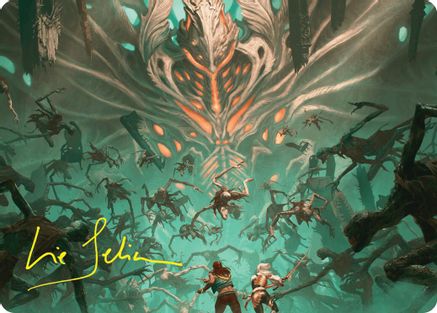 Valgavoth's Onslaught Art Card (Gold-Stamped Signature) (ASDSK-016) [Art Series: Duskmourn: House of Horror]