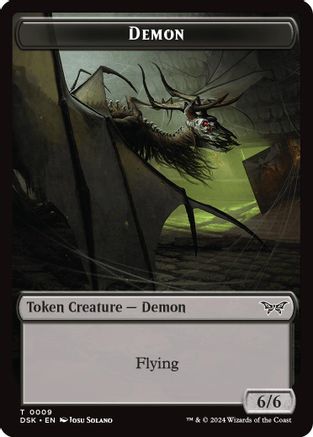 Demon // Manifest Double-Sided Token (DSK-9 // 18) [Duskmourn: House of Horror] Foil