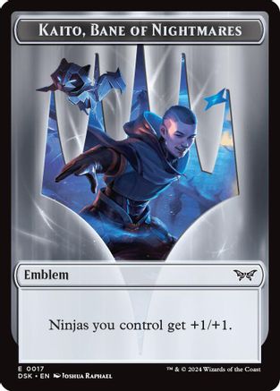 Emblem - Kaito, Bane of Nightmares // Gremlin Double-Sided Token (DSK-17 // 11) [Duskmourn: House of Horror] Foil