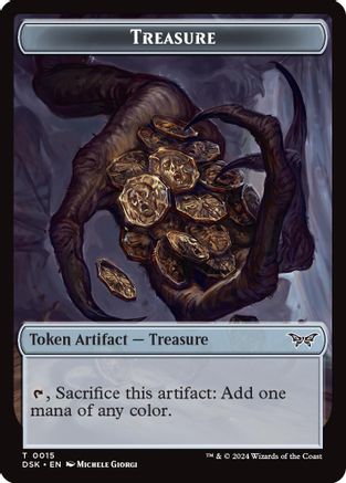 Treasure // Copy Double-Sided Token (DSK-15 // 1) [Duskmourn: House of Horror] Foil
