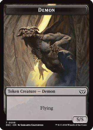 Demon // Bird Double-Sided Token (DSC-6 // 5) [Commander: Duskmourn: House of Horror]