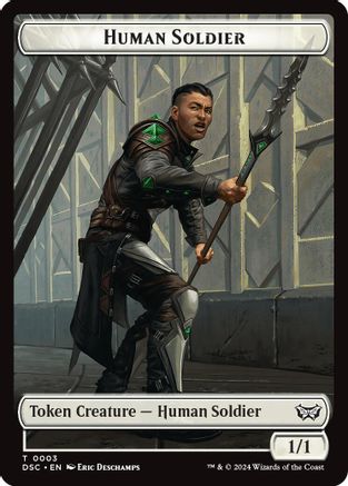 Human soldier // Scarecrow Double-Sided Token (DSC-3 // 23) [Commander: Duskmourn: House of Horror]