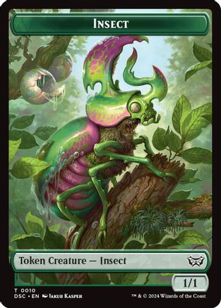 Insect (0010) //Manifest Double-Sided Token (DSC-10 // 18) [Commander: Duskmourn: House of Horror]