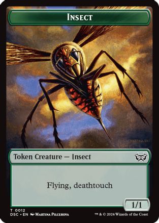 Insect (0012) // Spider Double-Sided Token (DSC-12 // 16) [Commander: Duskmourn: House of Horror]