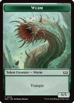 Wurm (0019) // Insect (0010) Double-Sided Token (DSC-19 // 10) [Commander: Duskmourn: House of Horror]