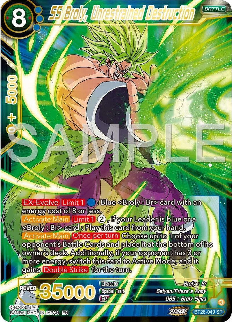 SS Broly, Unrestrained Destruction (BT26-049) [Ultimate Advent]