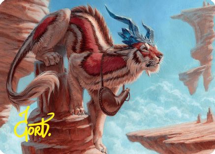 Felidar Savior Art Card (3/54) (Gold-Stamped Signature) (ASFDN-003) [Art Series: Foundations]