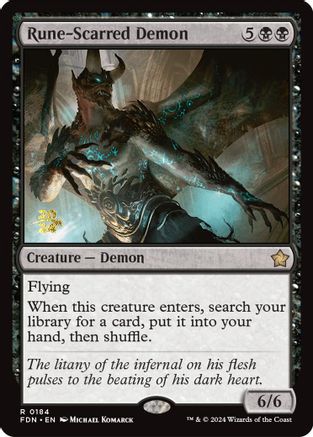 Rune-Scarred Demon (PRE-184) [Prerelease Cards] Foil