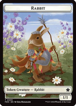 Rabbit // Soldier Double-Sided Token (FDN-5 // 6) [Foundations] Foil