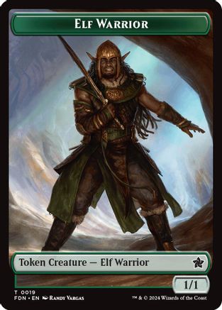 Elf Warrior // Cat (001) Doubled-Sided Token (FDN-19 // 1) [Foundations] Foil