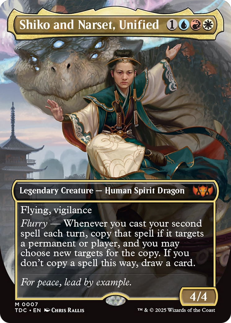 Shiko and Narset, Unified (Borderless) (TDC-007) [Commander: Tarkir: Dragonstorm]