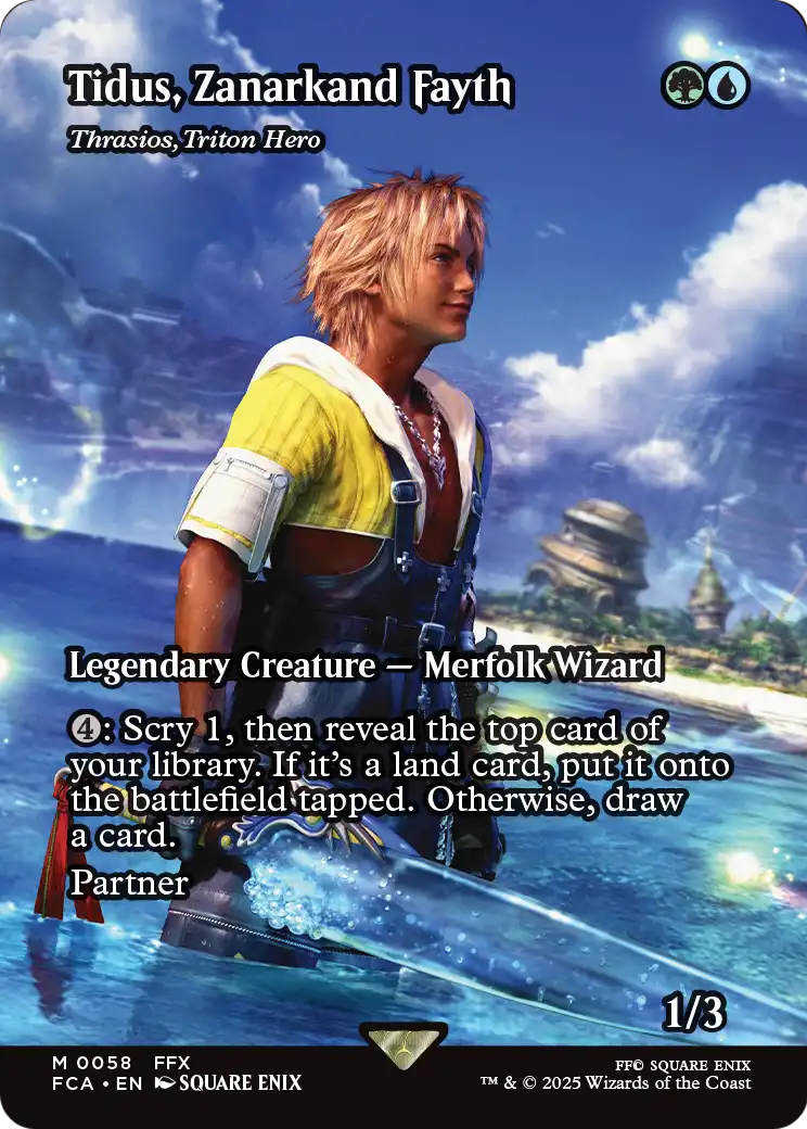 Tidus, Zanarkand Fayth - Thrasios, Triton Hero (Showcase) (FCA-058) (Borderless) [FINAL FANTASY: Through the Ages]