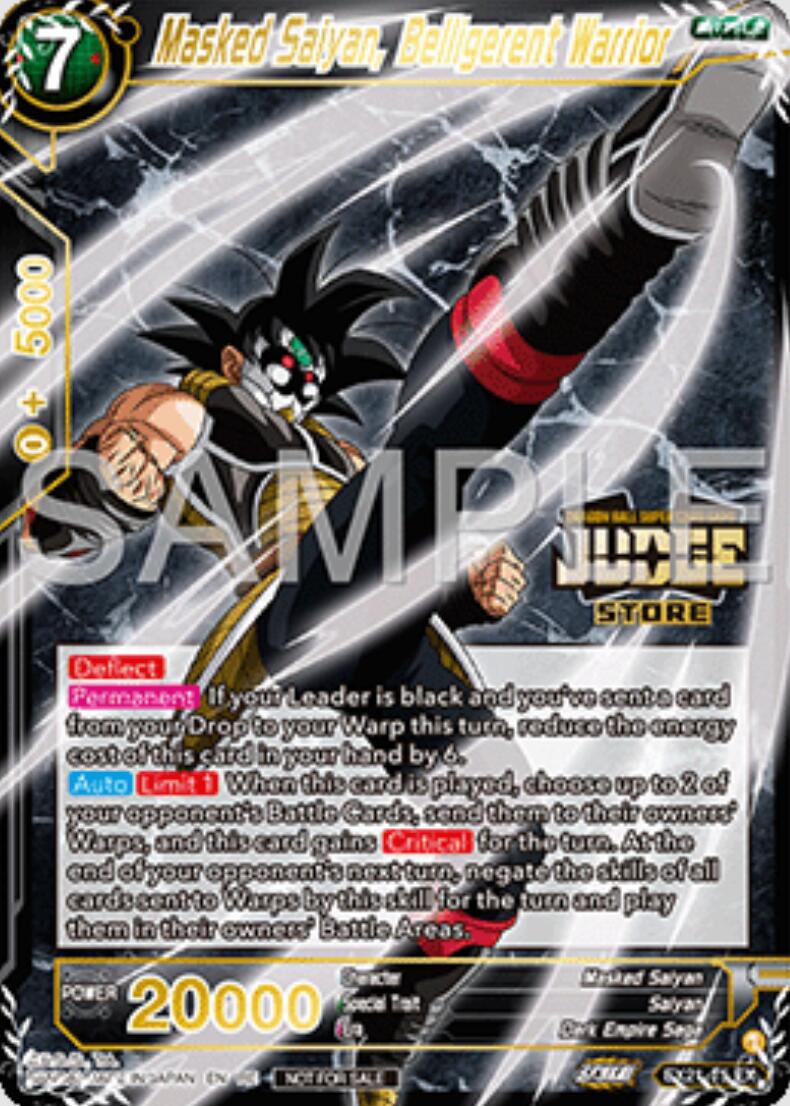 Masked Saiyan, Belligerent Warrior (Judge Pack Vol.16) (Store) (EX21-15) [Tournament Promotion Cards]