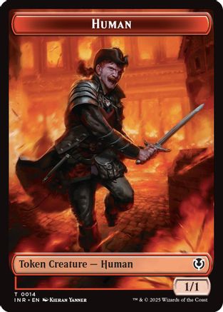 Human (0014) // Emblem - Chandra, Dressed to Kill Double-Sided Token (INR-14 // 24) [Innistrad Remastered] Foil