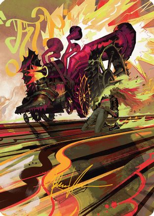 Rocketeer Boostbuggy Art Card (Gold-Stamped Signature) (AADFT-049) [Art Series: Aetherdrift]
