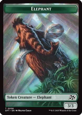 Elephant // Zombie (0003) Double-Sided Token (DFT-6 // 3) [Aetherdrift] Foil