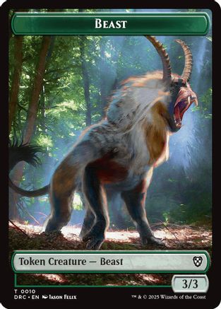 Beast (0010) // Beast (0011) Double-Sided Token (DRC-10 // 11) [Commander: Aetherdrift] Foil