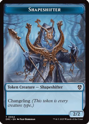 Shapeshifter // Zombie (0003) Double-Sided Token (DRC-4 // 3) [Commander: Aetherdrift] Foil