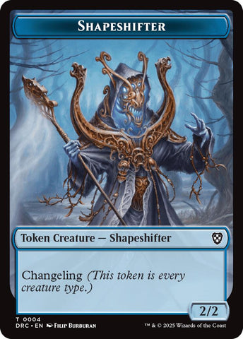 Shapeshifter // Zombie (0003) Double-Sided Token [Aetherdrift Commander Tokens]