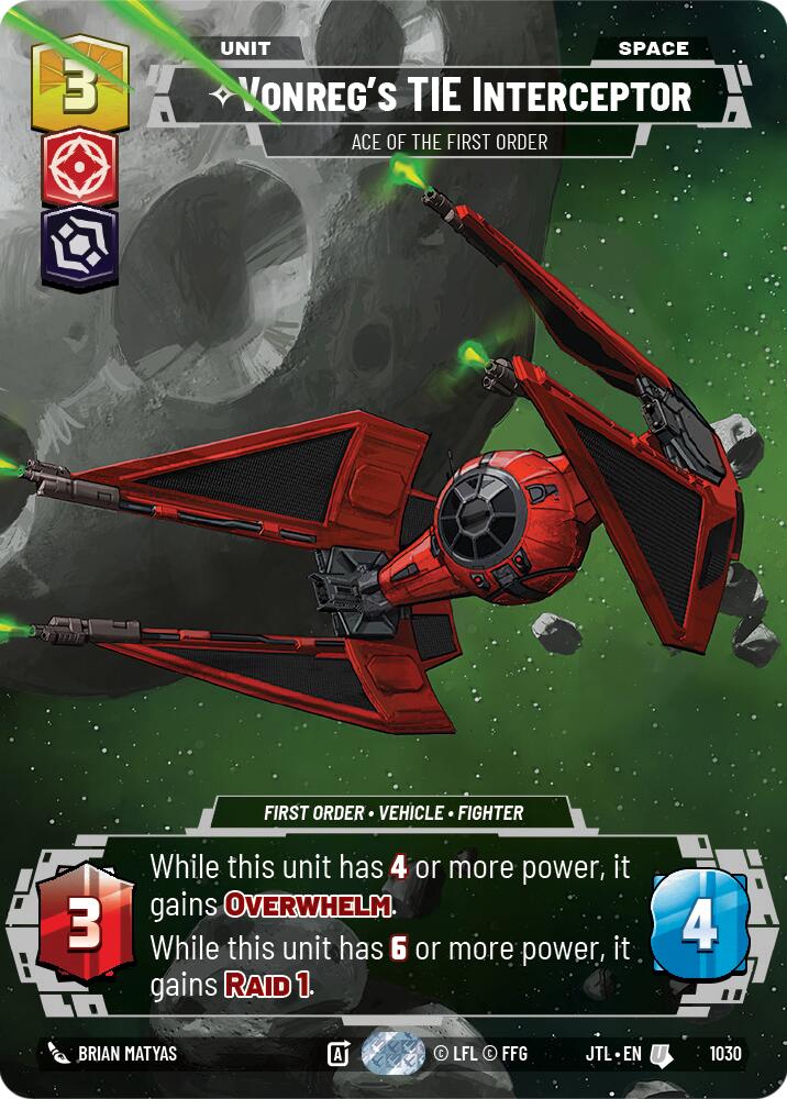 Vonreg's TIE Interceptor - Ace of the First Order (1030) (Prestige) (1030) [Jump to Lightspeed]