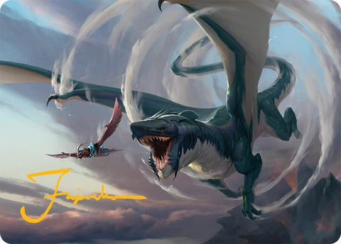 Whirlwing Stormbrood Art Card (27/54) (Gold-Stamped Signature) [Tarkir: Dragonstorm Art Series]