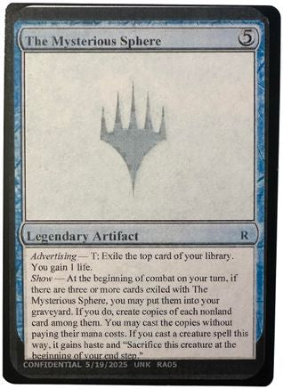 The Mysterious Sphere [Un-Known Event Playtest Cards]