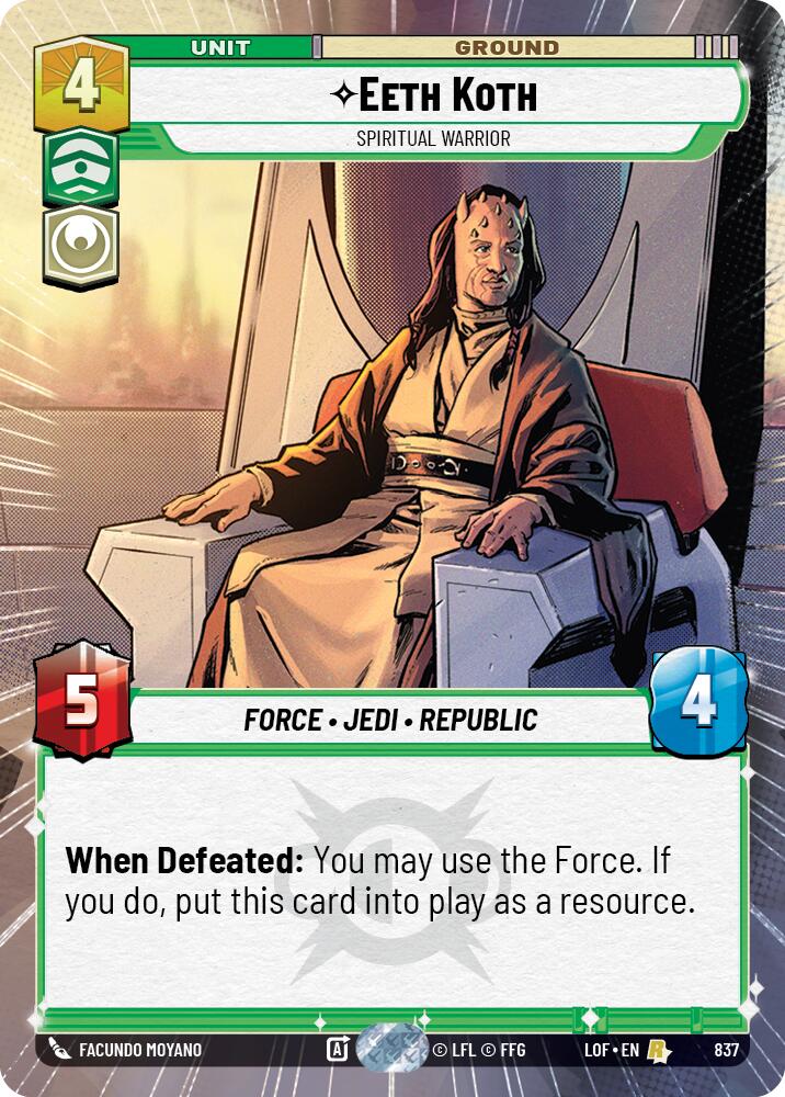 Eeth Koth - Spiritual Warrior (837) (Hyperspace Foil) (837) [Legends of the Force]
