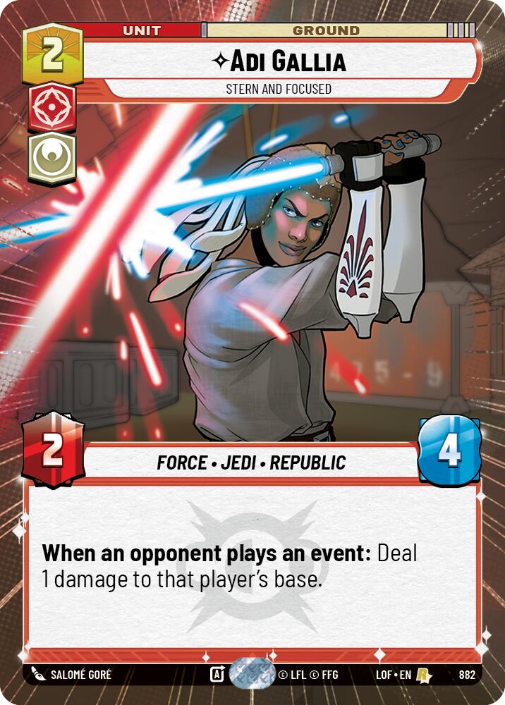 Adi Gallia - Stern and Focused (882) (Hyperspace Foil) (882) [Legends of the Force]