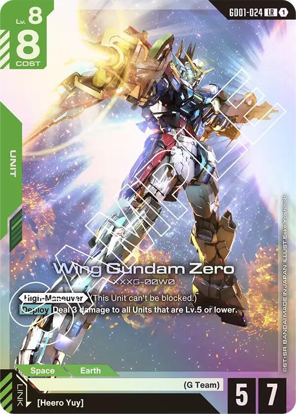 GD01-024: Wing Gundam Zero - Unit - Green - Legendary Rare