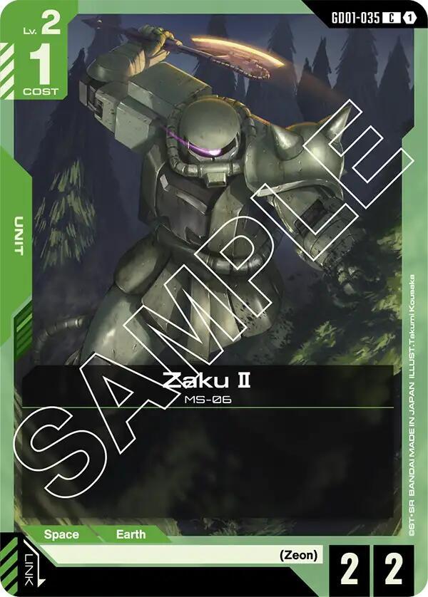 GD01-035: Zaku II - Unit - Green - Common