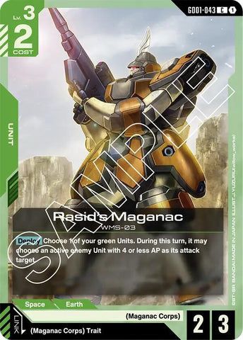 GD01-043: Rasid's Maganac - Unit - Green - Common